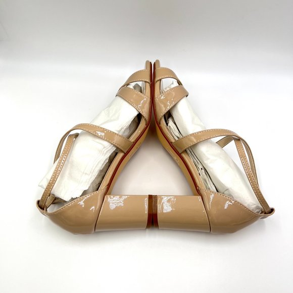 Benjamin Walk Touch Ups Womens Audrey Beige Tan Nude Patent Dress Sandals‎ Heels - Picture 8 of 14